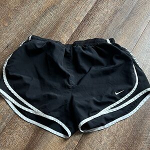 Nike Women's Black and White Athletic Shorts